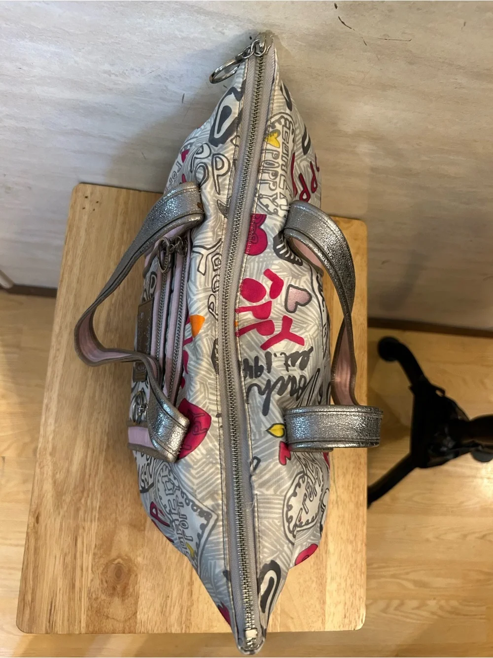 Authentic Coach Poppy Graffiti Hearts Glam Tote